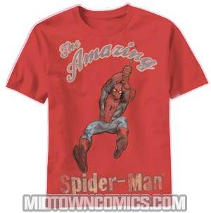 Spider-Man Vintage Swinger Red T-Shirt Large