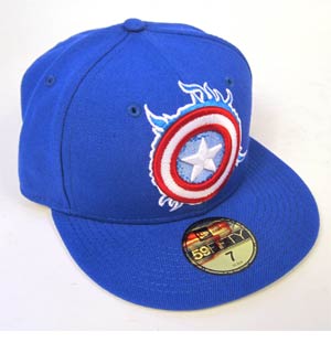 Captain America Logoclipse Official Blue Cap - Size 7 1/4 (57.7 cm / 22.75 in)