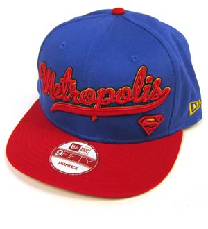 Superman Metropolis Retro Script Official Blue Red Snap Back Cap