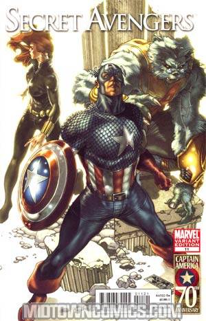 Secret Avengers #11 Incentive Simone Bianchi Captain America 70th Anniversary Variant Cover