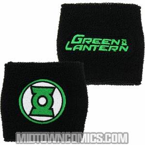 Green Lantern Terry Cloth Wristband - Text And Logo