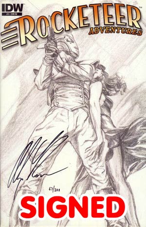Rocketeer Adventures #3 Cover E DF Exclusive Alex Ross Sketch Cover Signed By Alex Ross