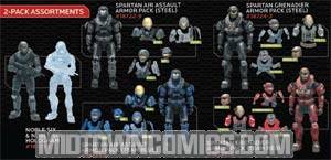 Halo Reach 2-Pack Series 4 Spartan Air Assault Armor Pack Team Blue Action Figure Case