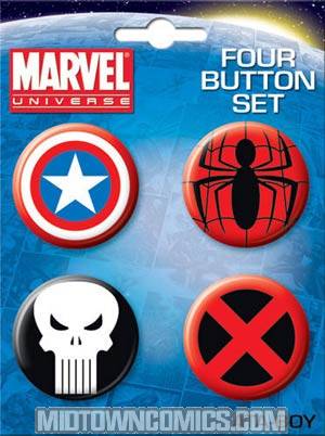 Marvel Comics Set #3 Carded 4-Button Set (81763BT4)