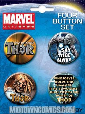 Marvel Comics Thor Carded 4-Button Set (81799BT4)