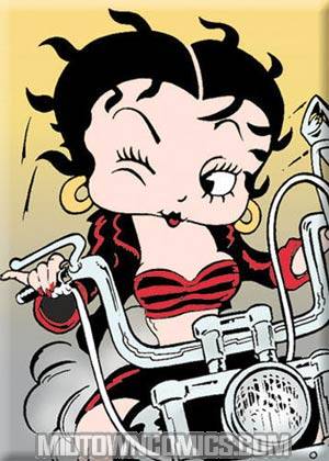 Betty Boop On A Bike Winking Magnet (22547BP)