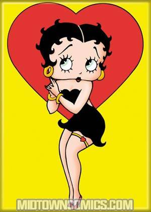 Betty Boop On Yellow With Heart Magnet (1329BP)