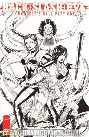 Hack Slash Eva Monsters Ball #1 Incentive Tim Seeley Sketch Cover