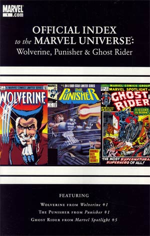 Wolverine Punisher & Ghost Rider Official Index To The Marvel Universe #1