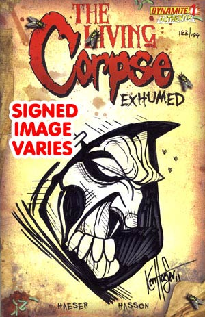 Living Corpse Exhumed #1 DF Exclusive Authentix Edition With Hand-Drawn Corpse Sketch By Ken Haeser