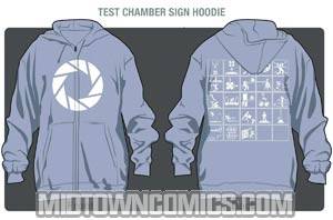 Portal 2 Test Chamber Charcoal Zip-Up Hoodie Medium