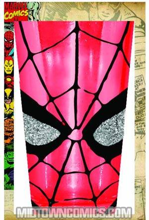 Spider-Man Eyes Boxed 16-Ounce Pub Glass Colored Glass & Glitter