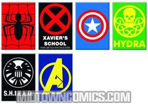 Marvel Heroes 6-Piece Magnets - Marvel Heroes Logos Assortment Case