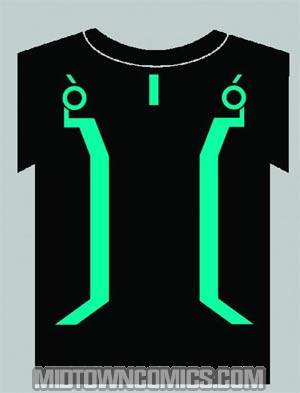Tron Style Black Glow-In-The-Dark T-Shirt Large