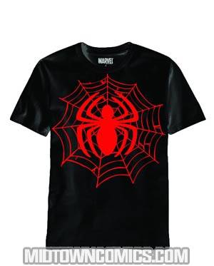 Spider-Man Spun Logo Black T-Shirt Large