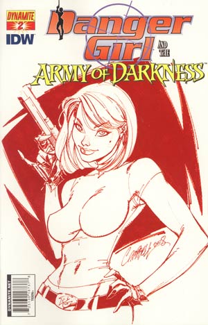 Danger Girl And The Army Of Darkness #2 Cover D Incentive J Scott Campbell Blood Red Cover