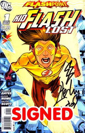 Flashpoint Kid Flash Lost Starring Bart Allen #1 Cover B Signed By Sterling Gates