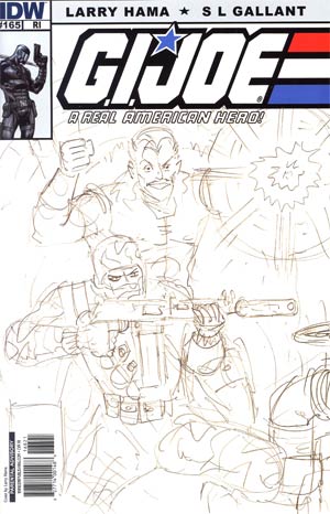 GI Joe A Real American Hero #168 Incentive Larry Hama Sketch Variant Cover (issue number on cover is misprinted as #165)