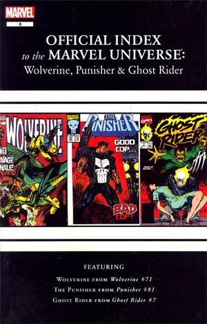 Wolverine Punisher & Ghost Rider Official Index To The Marvel Universe #3