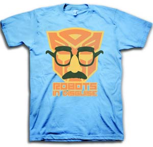 Transformers Autobot Glasses Light Blue T-Shirt Large