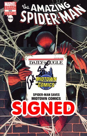 Amazing Spider-Man Vol 2 #666 Cover E Midtown Exclusive Daily Bugle Variant Cover Signed By Dan Slott (Spider-Island Prelude)