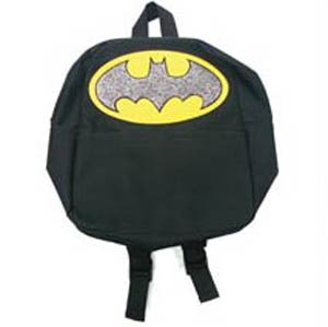 Batman Logo Print Black Mini-Backpack