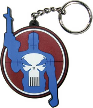 Punisher Target Logo Rubber Keychain