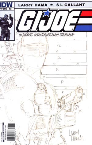 GI Joe A Real American Hero #169 Incentive Larry Hama Sketch Variant Cover
