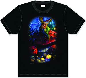 Down The Rabbit Hole Hookah Jam Black T-Shirt Large
