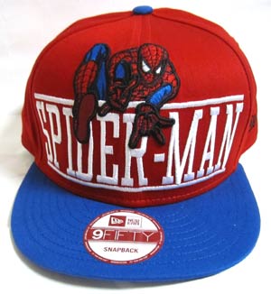 Spider-Man Block Over Official Red Blue Snap Back Cap
