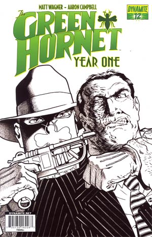 Green Hornet Year One #12 Cover C Incentive Matt Wagner Black & White & Green Cover