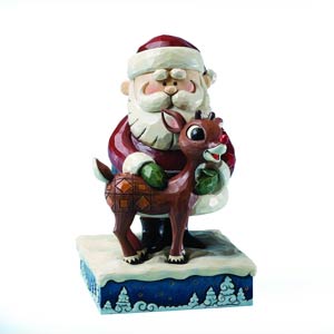 Rudolph The Red-Nosed Reindeer Traditions Figurine - Santa Hugging Rudolph