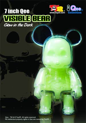 Visible 7-Inch Bear Qee Vinyl Figure Glow-In-The-Dark Version
