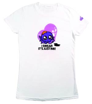 Weejects Inkie White Womens T-Shirt Large