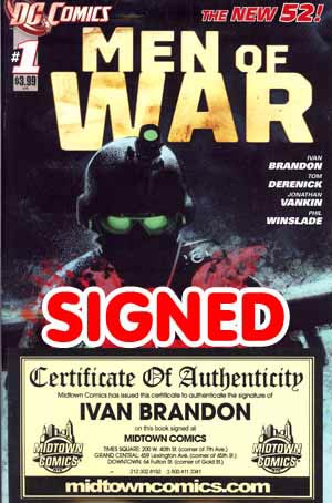 Men Of War Vol 2 #1 Cover C 1st Ptg Signed By Ivan Brandon