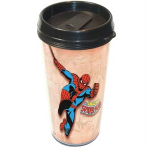 Marvel Retro Comic Wrap Spider-Man Plastic Travel Mug