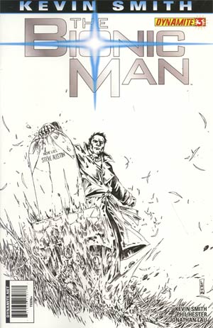 Bionic Man #3 Incentive Jonathan Lau Black & White Cover