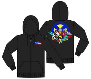 tokidoki x Marvel X-Men Go Black Zip-Up Hoodie Large