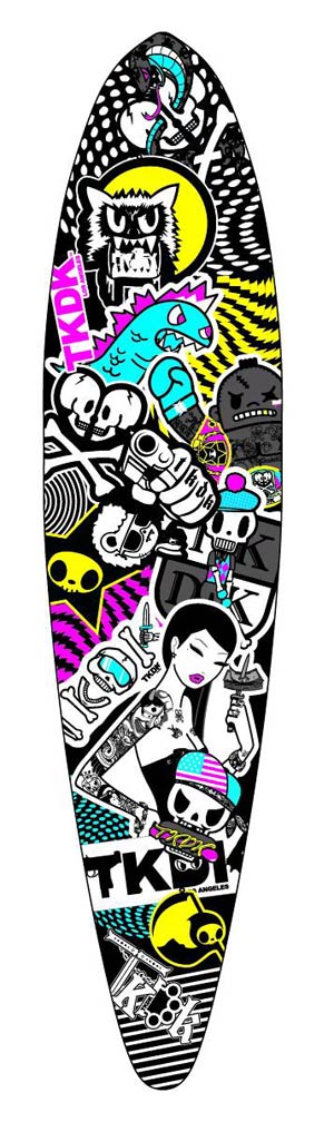 tokidoki CMYK Collage Longboard Deck