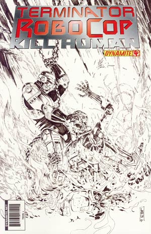 Terminator Robocop Kill Human #4 Cover D Incentive Jonathan Lau Black & White Cover