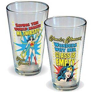 DC Comics Wonder Woman 2-Piece Pint Glass Set