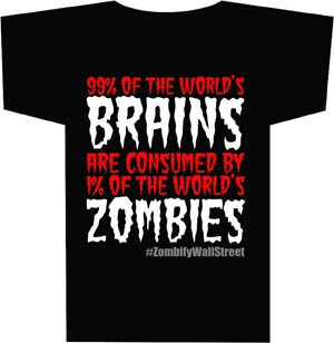 ZombifyWallStreet 99 Percent Of The Brains Black T-Shirt Large