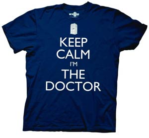 Doctor Who Keep Calm Im The Doctor Navy T-Shirt Large