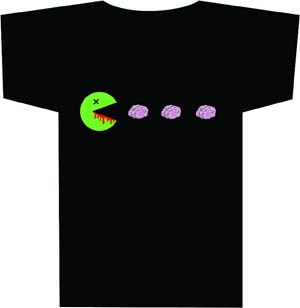 Zombie Retro Gamer Black T-Shirt Large