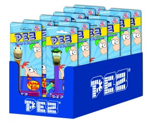 PEZ Phineas And Ferb Detachable Pull & Go Blister Pack Assortment Case
