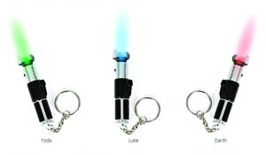 Star Wars Lightsaber Keychain Flashlight Assortment Case