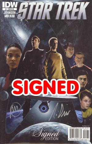 Star Trek (IDW) #1 Cover G Incentive Signed By Mike Johnson & Roberto Orci