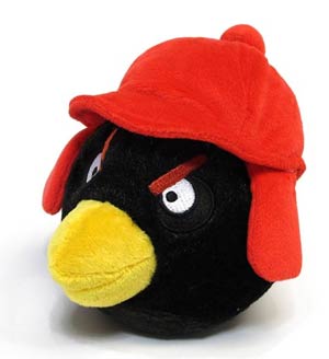 Angry Birds 6-Inch Winter Hat Plush - Black Bird