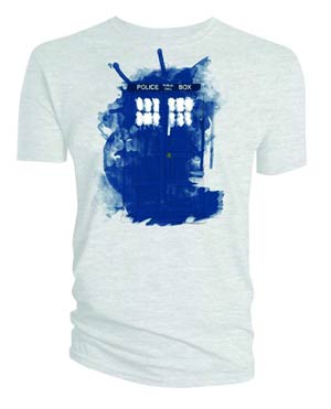 Doctor Who Modern Art TARDIS White T-Shirt Large