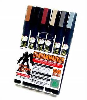 Gundam Marker Set - GMS107 Weathering Set Of 6 Markers - Midtown Comics